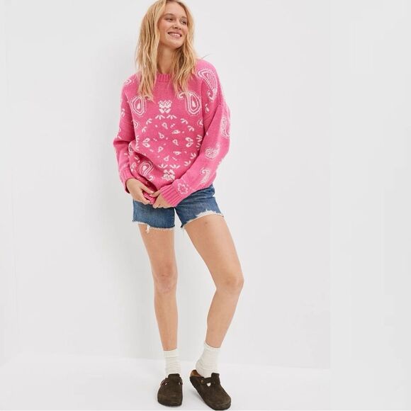 AE Oversized Bandana Sweater NEW Size XS - Picture 5 of 9